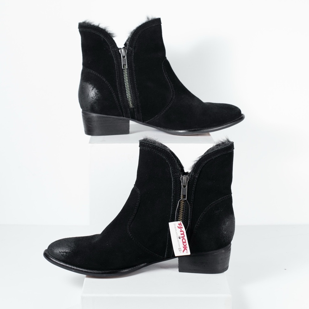 Fur Lined Suede Booties